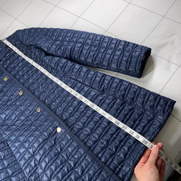 Kate Spade Coat Womens Medium Deep Navy Quilted Jacket Preppy Outerwear Warm - Picture 13 of 15